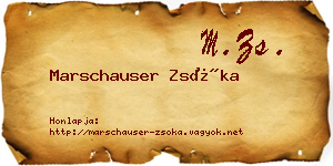 Marschauser Zsóka névjegykártya